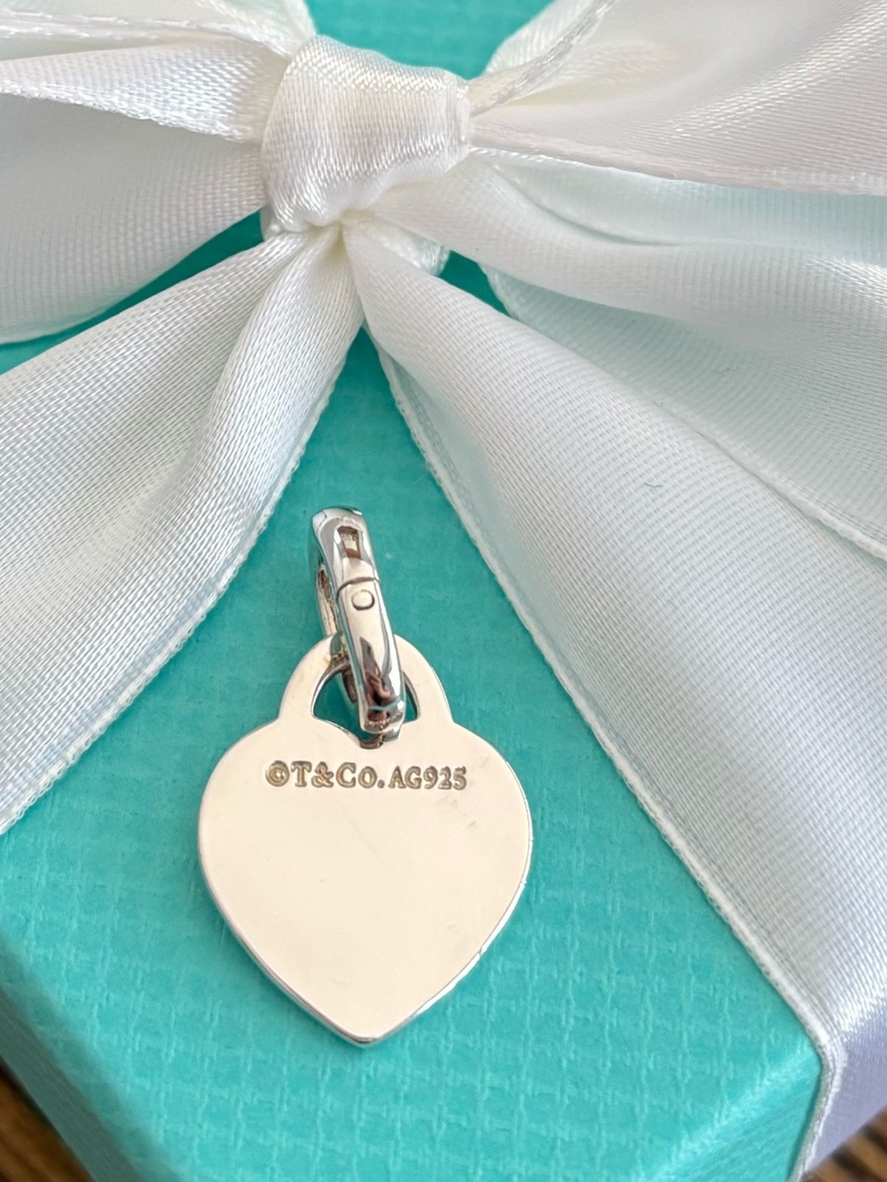 Tiffany & Co. Sterling Silver Heart Charm with Clasping Ring - Picture 4 of 7